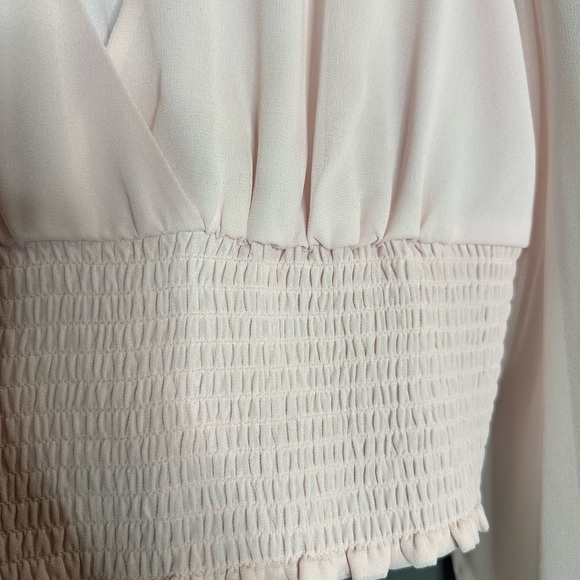 Aritizia Light Pink Smocked Blouse - Picture 3 of 4